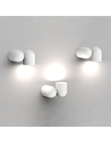 Aplique de pared orientabe Ios blanco luces
