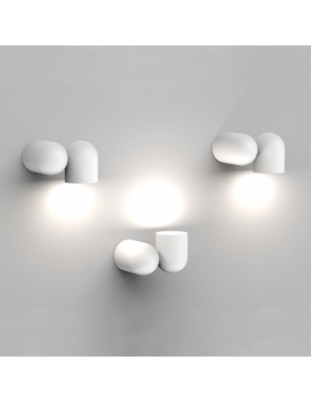 Aplique de pared orientabe Ios blanco luces
