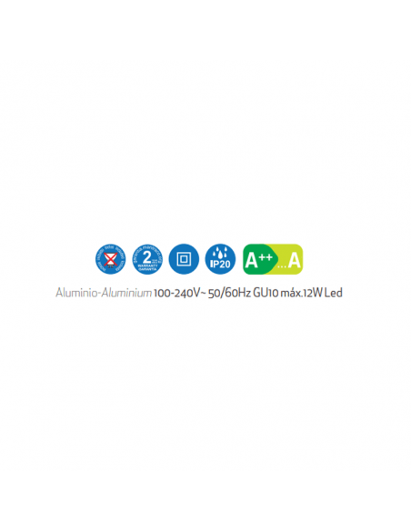 Aplique de pared orientabe Ios negro etiqueta energética