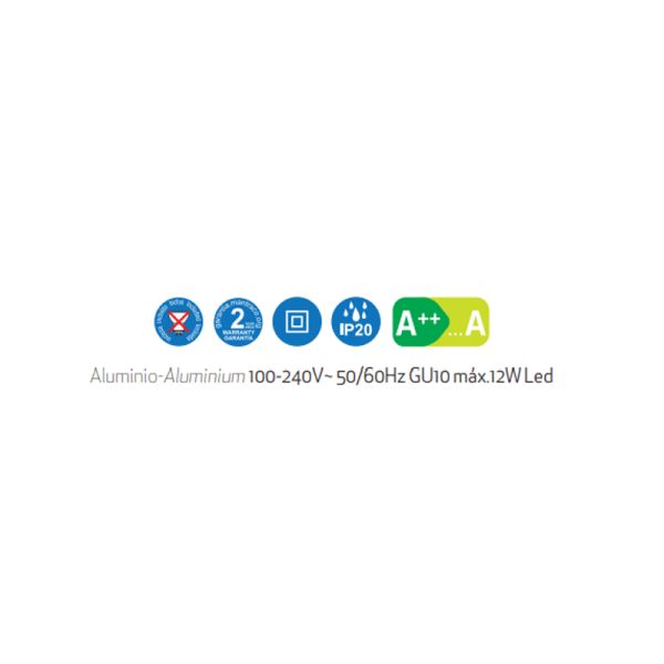 Aplique de pared orientabe Ios negro etiqueta energética