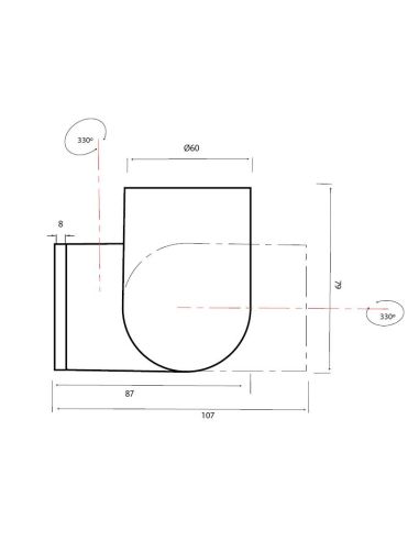 Applique murale orientable Ios blanc ou noir mesures