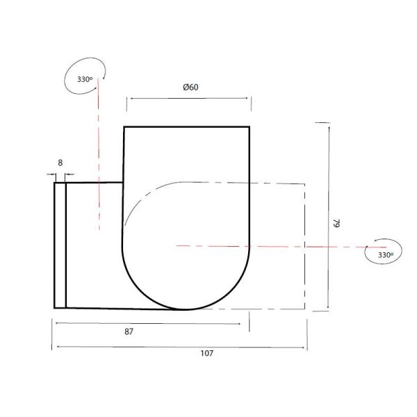 Aplique de pared orientabe Ios blanco o negro medidas