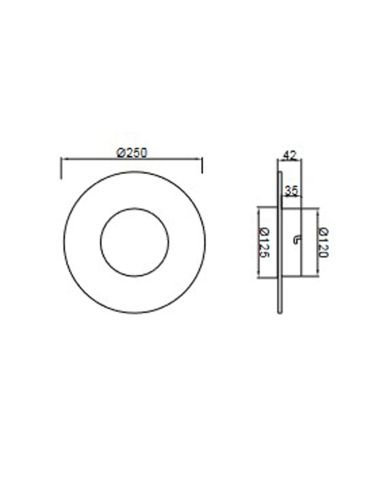 Aplique LED de pared Jewel Oro pequeño medidas