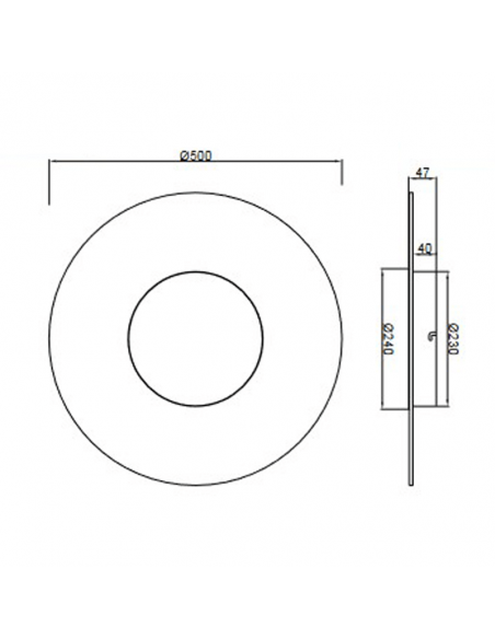 Aplique LED de pared Jewel Oro grande medidas