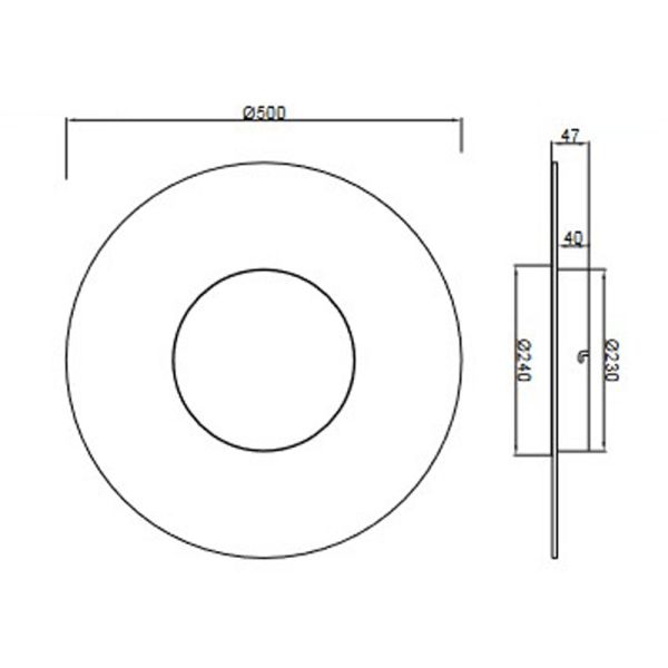 Aplique LED de pared Jewel Oro grande medidas