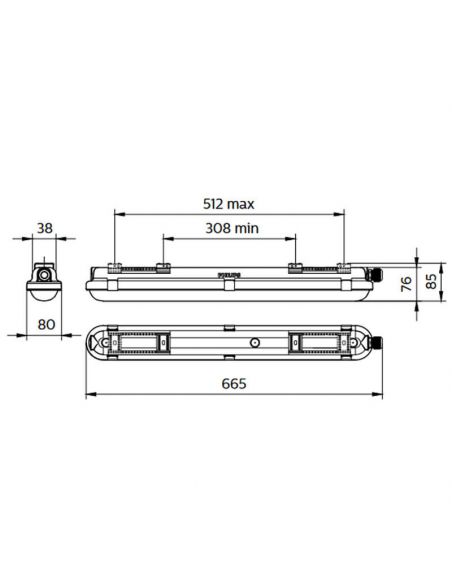 Tela LED à prova d'água 15W 60CM 1.900Lm 4000K Philips CoreLine GEN2 8718291840459 Philips | leonleds