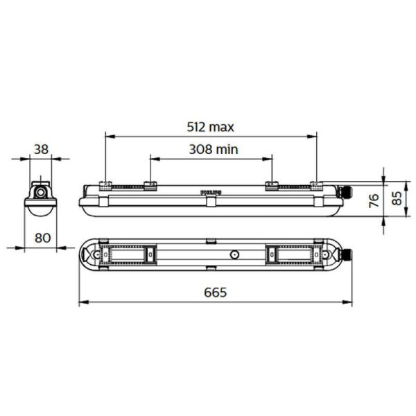 Pantalla Estanca LED 15W de 60CM 1.900Lm 4000K Philips CoreLine GEN2 8718291840459 Philips | LeonLeds