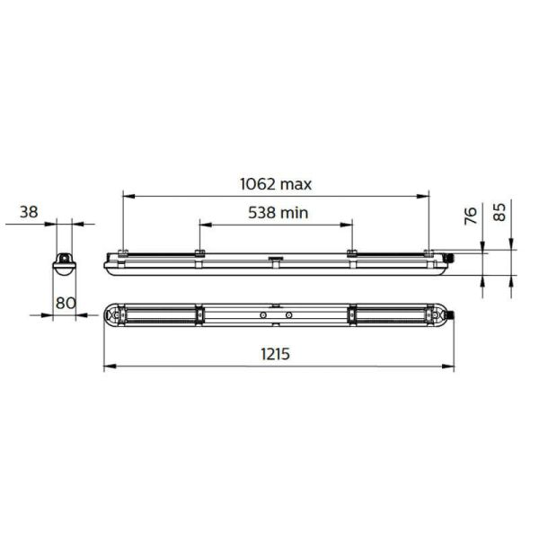 Écran LED étanche 120CM 4.000Lm 29W Philips CoreLine GEN2 Philips 8718291840459 | leonleds