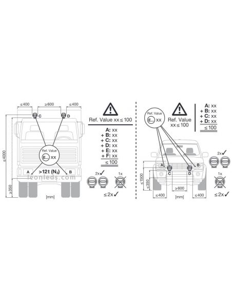 Faro LED rectangular homologado Combo con luz de posición Cube MX240-CB LEDDL111-CB Osram | LeonLeds