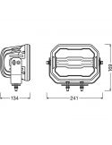 Dimensiones Faro LED rectangular homologado Combo con luz de posición Cube MX240-CB LEDDL111-CB Osram | LeonLeds