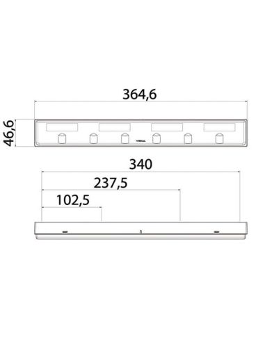 Dimensiones Trasera de Piloto LED trasero para parte superior de Semirremolque Chereau BL15 Vignal | LeonLeds