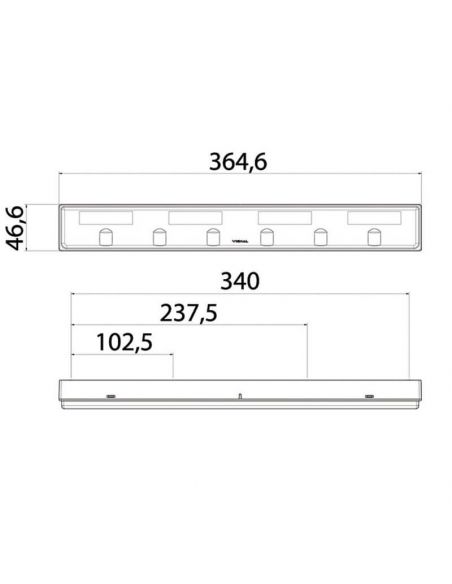 Dimensiones Trasera de Piloto LED trasero para parte superior de Semirremolque Chereau BL15 Vignal | LeonLeds
