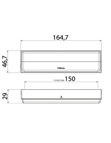 Dimensiones Piloto LED trasero para parte Semirremolque Chereau Intermitente Posición y Freno 164010 Vignal | LeonLeds