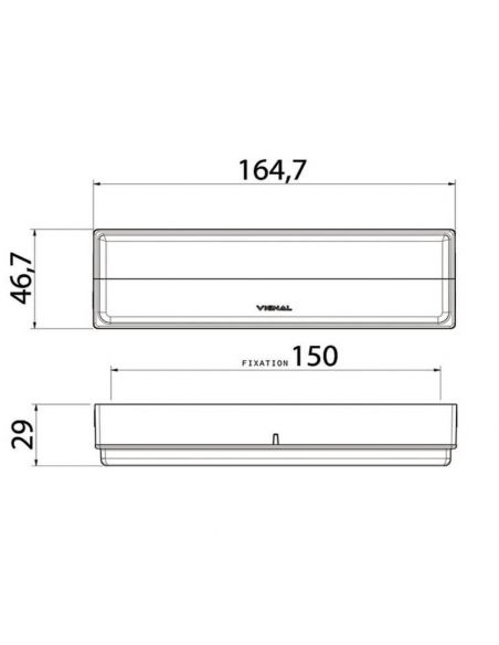 Dimensões Luz de LED Traseira para Semi-reboque Chereau Posição da Sinaleira e Freio 164010 Vignal | leonleds