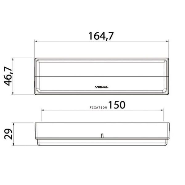 Dimensões Luz de LED Traseira para Semi-reboque Chereau Posição da Sinaleira e Freio 164010 Vignal | leonleds