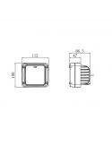 Dimensiones Faro LED cuadrado emptorable 38W 3.800Lm 12V 24V para Agrofarm Agrolux Agrotron Deutz | LeonLeds