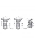 Dimensiones Soporte de Faro de trabajo LED para barra redonda Ø15÷28mm CAR2.49110 Wesem | LeonLeds