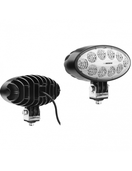 Phare LED ovale très puissant pour le travail 5 500Lm 12V - 24V DC avec câble CRV1D.55901 | leonleds