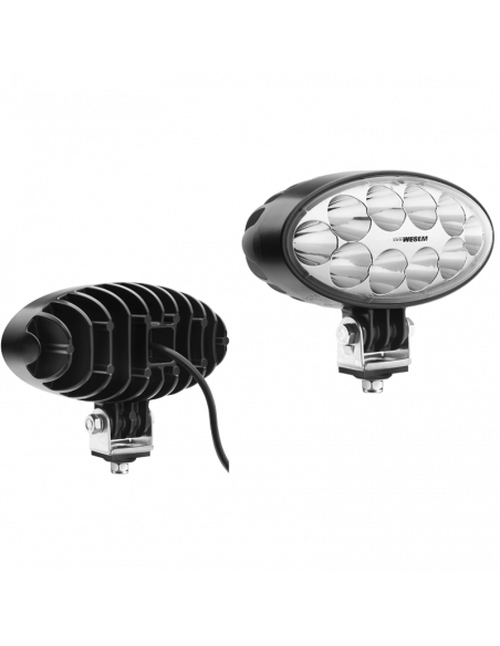 Faro Ovalado LED largo alcance muy potente de 5.500Lm 12V - 24V DC con cable 4º de haz de luz Wesem CRV1P.56801 | LeonLeds