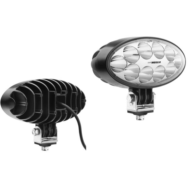 Faro Ovalado LED largo alcance muy potente de 5.500Lm 12V - 24V DC con cable 4º de haz de luz Wesem CRV1P.56801 | LeonLeds
