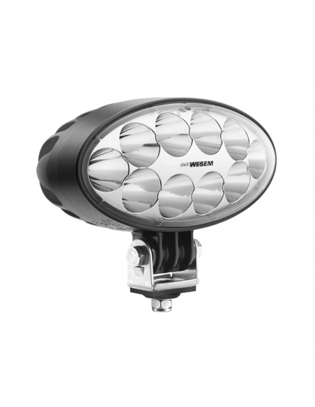 Faro Ovalado LED largo alcance muy potente de 5.500Lm 12V - 24V DC con cable 4º de haz de luz Wesem CRV1P.56801 | LeonLeds