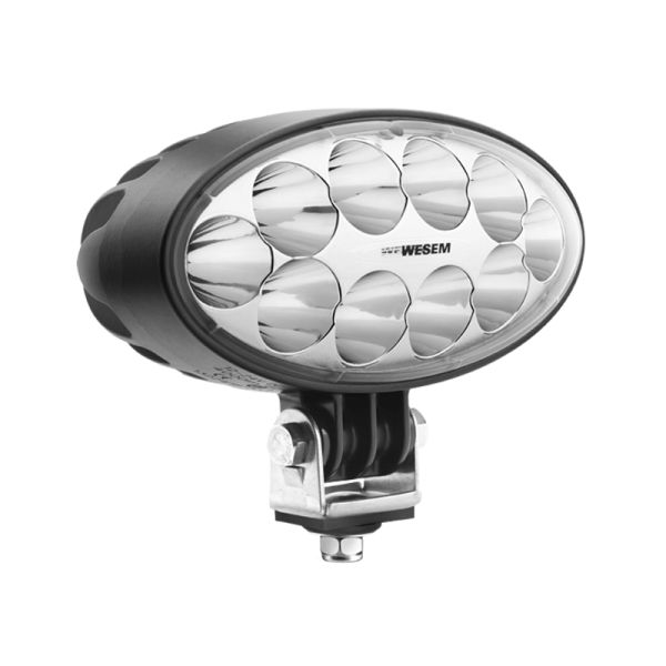 Faro Ovalado LED largo alcance muy potente de 5.500Lm 12V - 24V DC con cable 4º de haz de luz Wesem CRV1P.56801 | LeonLeds