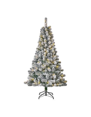 Árbol LED de Navidad efecto nevado con 265 ramas y 155Cm de altura y 80 Leds de luz cálida | LeonLeds