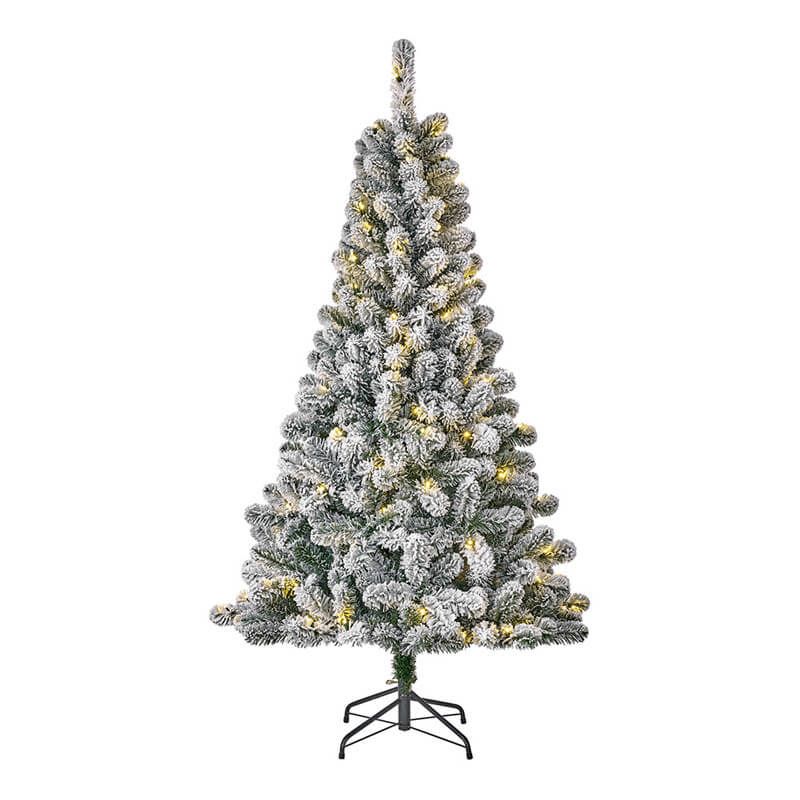 Árvore de Natal LED com efeito de neve 155Cm de luz quente | LeonLeds