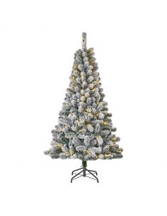 Árvore de Natal LED com efeito neve leve e quente com 398 ramos e 185Cm de altura e 120 Leds | LeonLeds