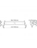 Dimensiones Barra LED 20'' Black Magic Slim LightBar 105W 6.000Lm IP69K 1FJ 358 176-301 | LeonLeds