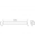 Dimensiones Barra LED doble 21,5" Black Magic Slim LightBar 200W  Hella 1FJ 358 176-401 | LeonLeds