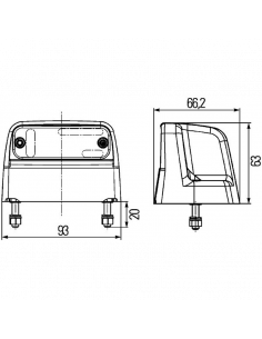 Feu de plaque d'immatriculation à LED Noir 24V E1 R4 avec fiche plate Contrôlé ADR/GGVS 2KA 010 278-021 Hella | leonleds 2