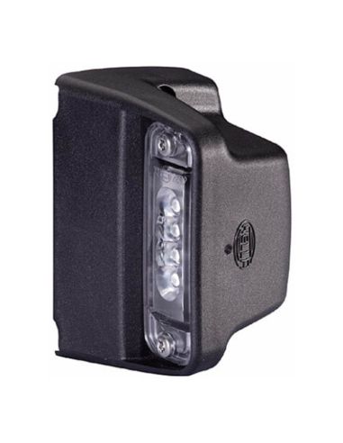 Piloto LED de matricula Negro 24V E1 R4 con conector plano Probado ADR/GGVS 2KA 010 278-021 Hella | LeonLeds