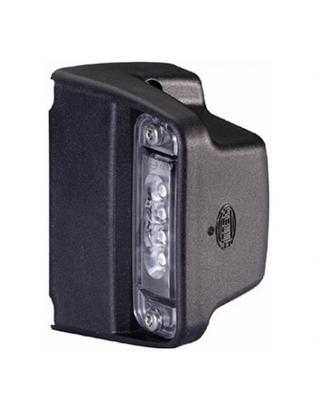 Piloto LED de matricula Negro 24V E1 R4 con conector plano Probado ADR/GGVS 2KA 010 278-021 Hella | LeonLeds