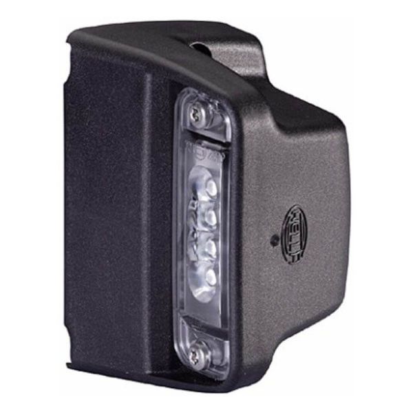 Piloto LED de matricula Negro 24V E1 R4 con conector plano Probado ADR/GGVS 2KA 010 278-021 Hella | LeonLeds