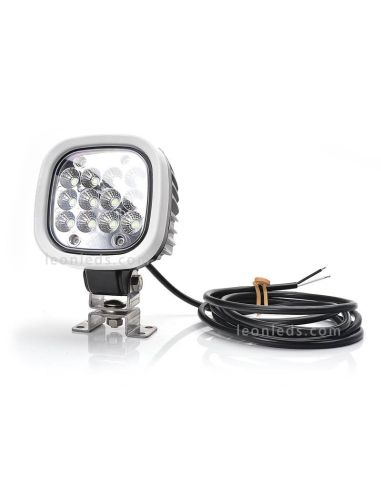Faro de trabajo cuadrado LED muy potente 8000Lm para trabajo 12V-70V EMC R10 Was 1214 | LeonLeds