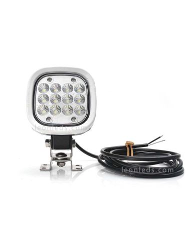 Faro de trabajo cuadrado LED muy potente 8000Lm para trabajo 12V-70V EMC R10 Was 1214 | LeonLeds