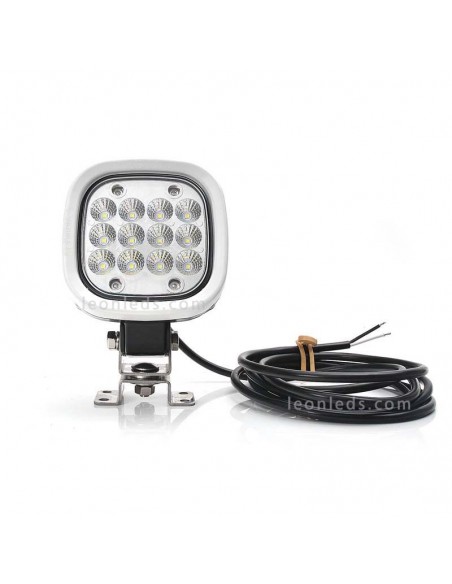 Faro de trabajo cuadrado LED muy potente 8000Lm para trabajo 12V-70V EMC R10 Was 1214 | LeonLeds