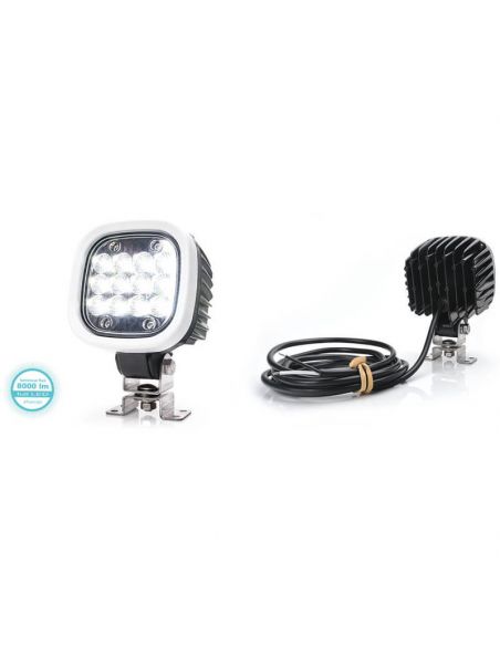 Faro de trabajo cuadrado LED muy potente 8000Lm para trabajo 12V-70V EMC R10 Was | LeonLeds