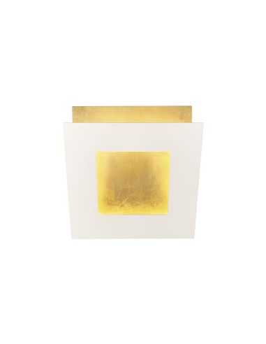 Petite applique LED rotative blanche et dorée Dalia