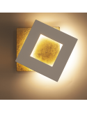 Aplique LED de pared Dalia dorado y negro cuadrado pequeño