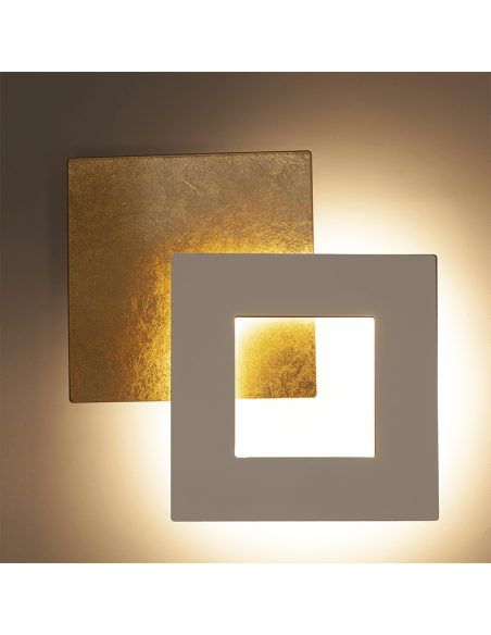 Pequeno quadrado dourado e preto Dalia aplique LED Mantra