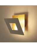 Aplique LED de pared Dalia dorado y negro cuadrado pequeño decorativo