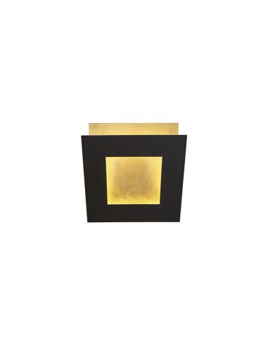 Mini candeeiro de parede LED Dalia preto e dourado