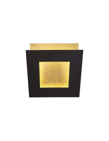 Aplique LED de pared Dalia dorado y negro mini pequeño