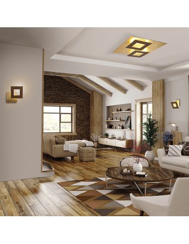 Aplique LED moderno Dalia corten oro 3000k ambiente