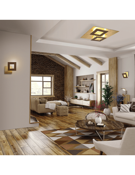 Aplique LED moderno Dalia corten oro 3000k ambiente