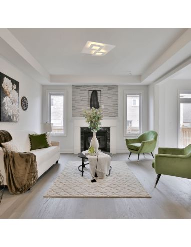 Plafonnier LED Dalia carré blanc ambiant