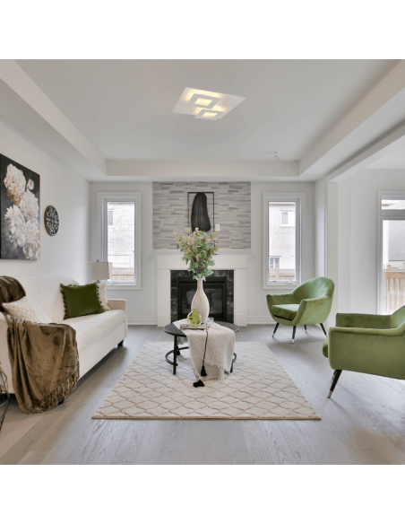 Plafonnier LED Dalia carré blanc ambiant