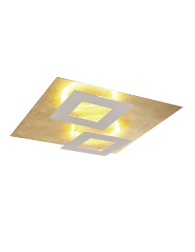 Luz de teto LED Dalia branca e dourada moderna